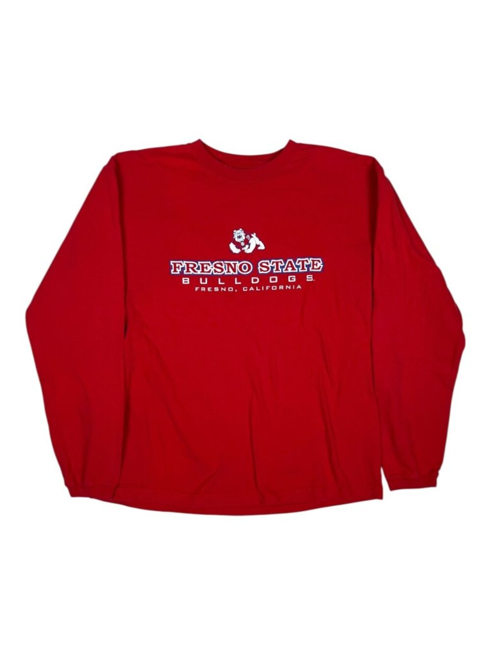 Vintage Fresno State Bulldogs Long Sleeve Shirt Size Large Spell Out Y2K